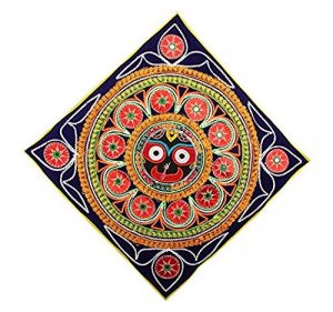  Ayushka crafts Ayushka Handicrafted Pipili Applique Work Chandua Lord Jagannath Wall Hanging