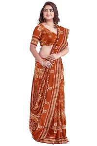 Women's Sambalpuri Pure Cotton Ikat Saree with Blouse Piece (Nuapatanapata_Multicolour) 