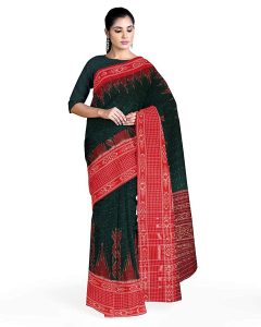 ODISHA HANDLOOM pure cotton ikat sambalpuri handwoven green red SCOTDALI saree for women/handloom saree latest design2020/ pure hanwoven saree/sambalpuri saree 