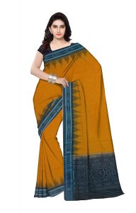 Divine diva Women's sambalpuri saree of Odisha sambalpuri cotton saree of odisha Odisha Handloom Art Cotton saree for Women (Divine diva 25, Yellow), Free Size 