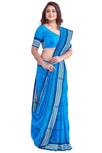 BHS Women's Sambalpuri Pure Cotton Bomkai Saree without Blouse (Nuapatanapata_Multicolour). 