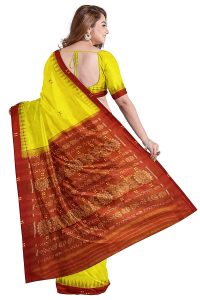 BHS Women's Sambalpuri Pure Cotton Bomkai Saree Without Blouse Piece (Nuapatanapata_Multicolour) 