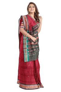 BHS Women's Sambalpuri Pure Cotton Bomkai Saree (Nuapatanapata_Multicolour) 