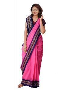 Silks Women's Sambalpuri Cotton Saree (UNM32344_Pink)