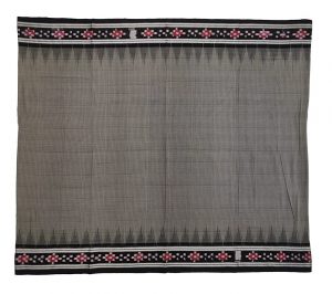 Odisha Handloom Cuttacki/Sambalpuri Pure Cotton Ikkat Temple Border Saree of 5.5 Meter Having Traditional Ikat Pallu for Girls, Ladies & Women by Handloom Saga. SPPK-21 