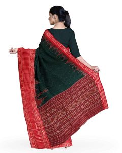 ODISHA HANDLOOM pure cotton ikat sambalpuri handwoven green red SCOTDALI saree for women/handloom saree latest design2020/ pure hanwoven saree/sambalpuri saree 