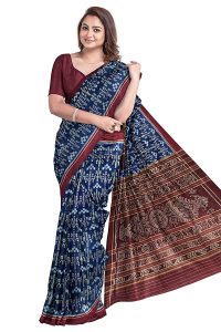 Odisha handloom Handmade Pure Cotton Saree Khandua Natural Cotton Ikkat sambalpuri Saree For Women/Ethnic Wear/Traditonal Saree/Handloom Saree Without Blouse piece 