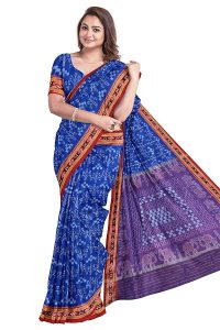 BHS Women's Sambalpuri Pure Cotton Bomkai Saree Without Blouse Piece (Nuapatanapata_Multicolour) 