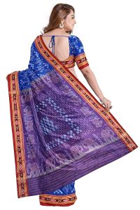 BHS Women's Sambalpuri Pure Cotton Bomkai Saree Without Blouse Piece (Nuapatanapata_Multicolour) 