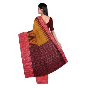 ODISHA HANDLOOM Women's Sambalpuri Cotton Saree Without Blouse Piece 