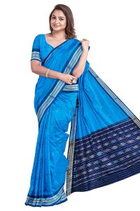 BHS Women's Sambalpuri Pure Cotton Bomkai Saree without Blouse (Nuapatanapata_Multicolour). 