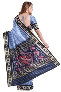 BHS Women's Sambalpuri Pure Cotton Bomkai Saree (Nuapatanapata_Multicolour) 