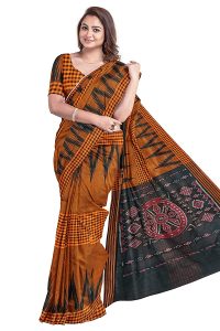 BHS Women's Sambalpuri Pure Bomkai Cotton Saree (Nuapatanapata_Multicolour) 