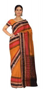 IndianVillez Sambalpuri Handloom Women's Cotton Saree (Multi-Coloured, IVS1039)