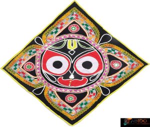 Phalgum Creation Lord Jagannath Handicrafted Colorful Pipili Chandua Applique Work Wall Hanging Home Decor Psychedelic Tapestry Boho Curtains Gift 