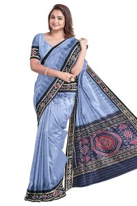 BHS Women's Sambalpuri Pure Cotton Bomkai Saree (Nuapatanapata_Multicolour) 