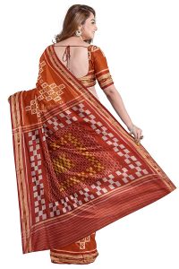 Women's Sambalpuri Pure Cotton Ikat Saree with Blouse Piece (Nuapatanapata_Multicolour) 