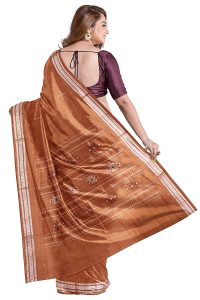 odisha handloom Handmade pure Cotton Bomkai Saree Khandua Natural Cotton Ikkat sambalpuri Saree For Women/Ethnic Wear/Traditonal Saree/Handloom Saree With Blouse piece.[16 