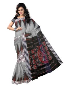 Odisha Saree Store Women's Sambalpuri Art Silk Saree(Grey) 