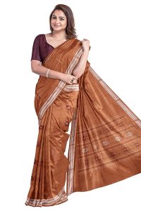 odisha handloom Handmade pure Cotton Bomkai Saree Khandua Natural Cotton Ikkat sambalpuri Saree For Women/Ethnic Wear/Traditonal Saree/Handloom Saree With Blouse piece.[16 