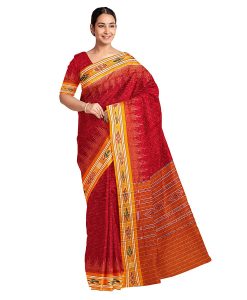 NUAPATANAPATA Sambalpuri Certified Handloom Women's Cotton Saree (Multi-Coloured, BHS. 