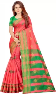 Woven Sambalpuri Art Silk, Cotton Blend Saree (Pink)