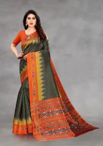 Printed Sambalpuri Art Silk Saree  (Multicolor)