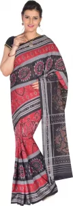 Printed Sambalpuri Pure Cotton Saree  (Multicolor)