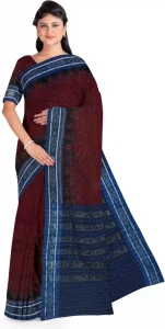 Self Design Sambalpuri Pure Cotton Saree  (Maroon)