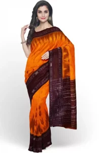 Self Design Sambalpuri Handloom Pure Cotton Saree  (Gold)