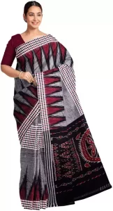 Woven Sambalpuri Pure Cotton Saree  (Multicolor)