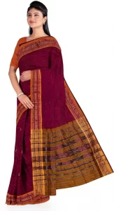 Self Design Sambalpuri Pure Cotton Saree  (Red)