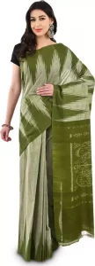 Woven Sambalpuri Pure Cotton Saree  (Green)