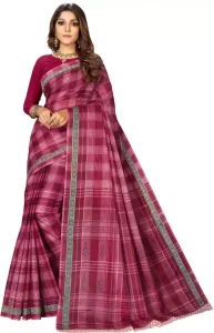 Printed Sambalpuri Pure Cotton Saree  (Magenta)