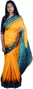 Self Design Sambalpuri Handloom Pure Cotton Saree  (Yellow)