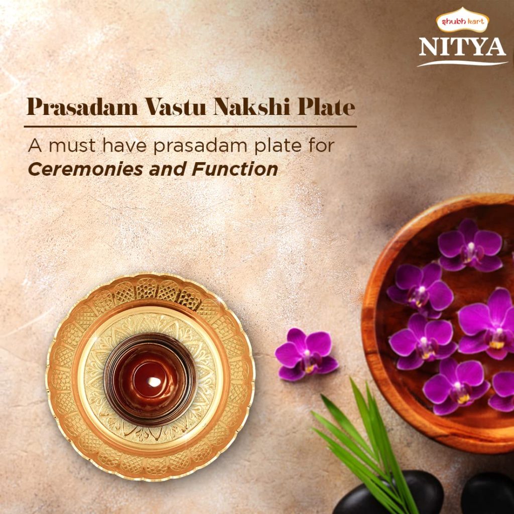 Shubhkart Nitya Brass Prasadam Vastu Nakshi Plate