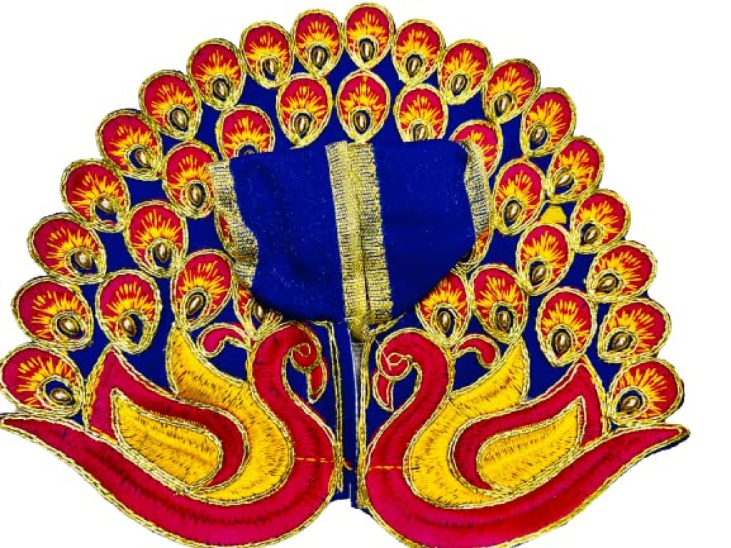 Fancy Embroidered Peacock DesignLaddu Gopal Dress