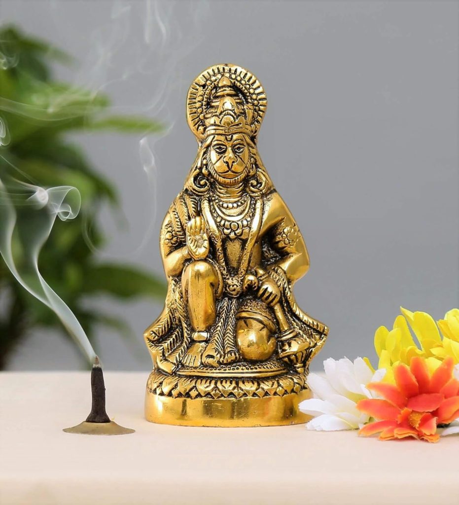 Gifts Hanuman Ji Statue Sitting In Metal Hanuman Ji Idol