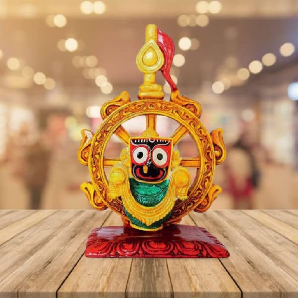 INSPIRING LIFES Marble Idol of Lord Jagannath in Nilachakra-15 cm