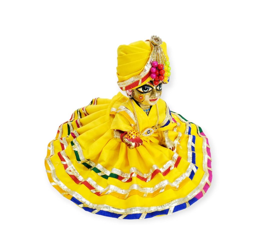 Laddu Gopal Yellow Dress with Pagdi 