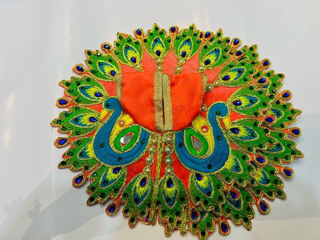 Laddu Gopal bal Gopal thakurji ji Peacock Style poshak Cloth for Janmashtami|