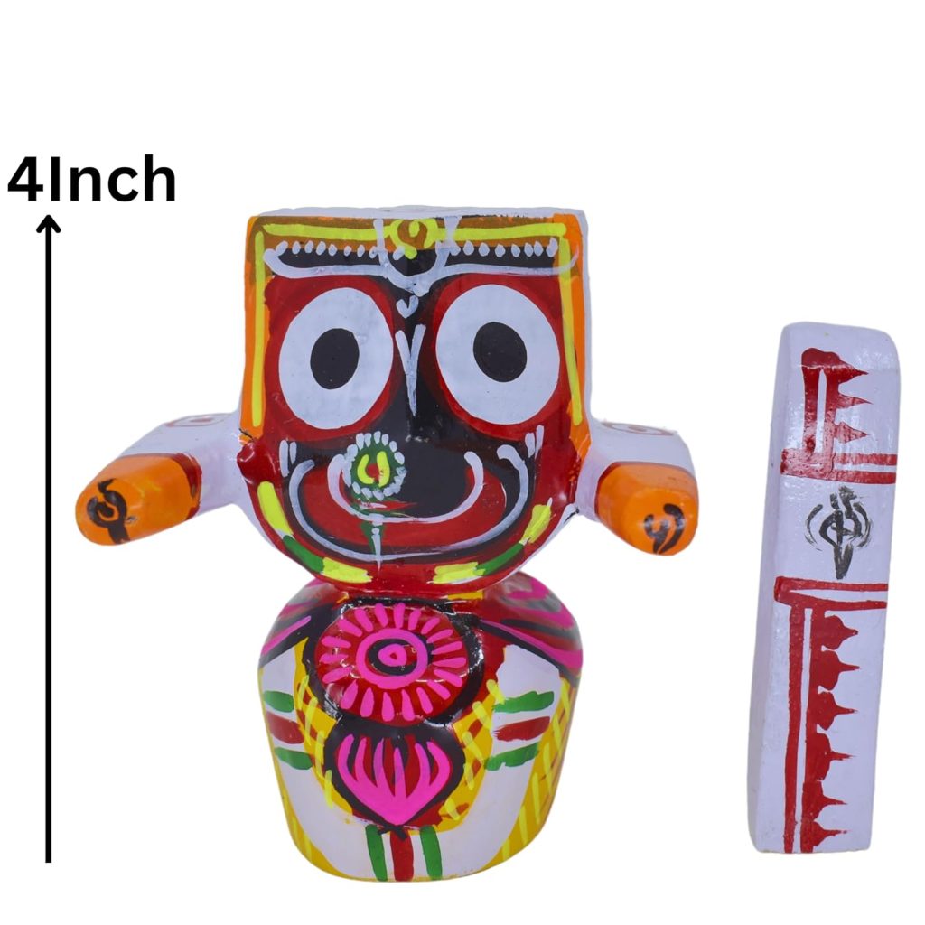 Lord Jagannath, Balaram, Subhadra Wooden Idol 4inch Set