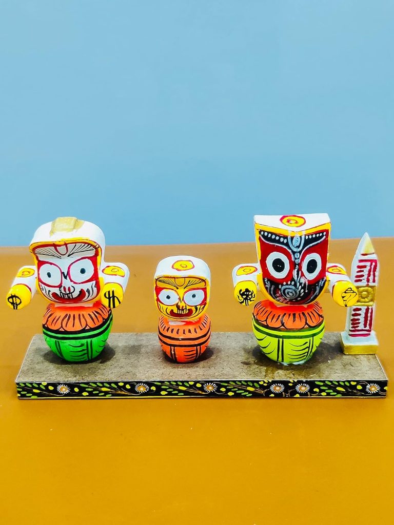 Loyal Kart Lord Jagannath, Balaram, Subhadra Marbel Idol White murti jagannath murti