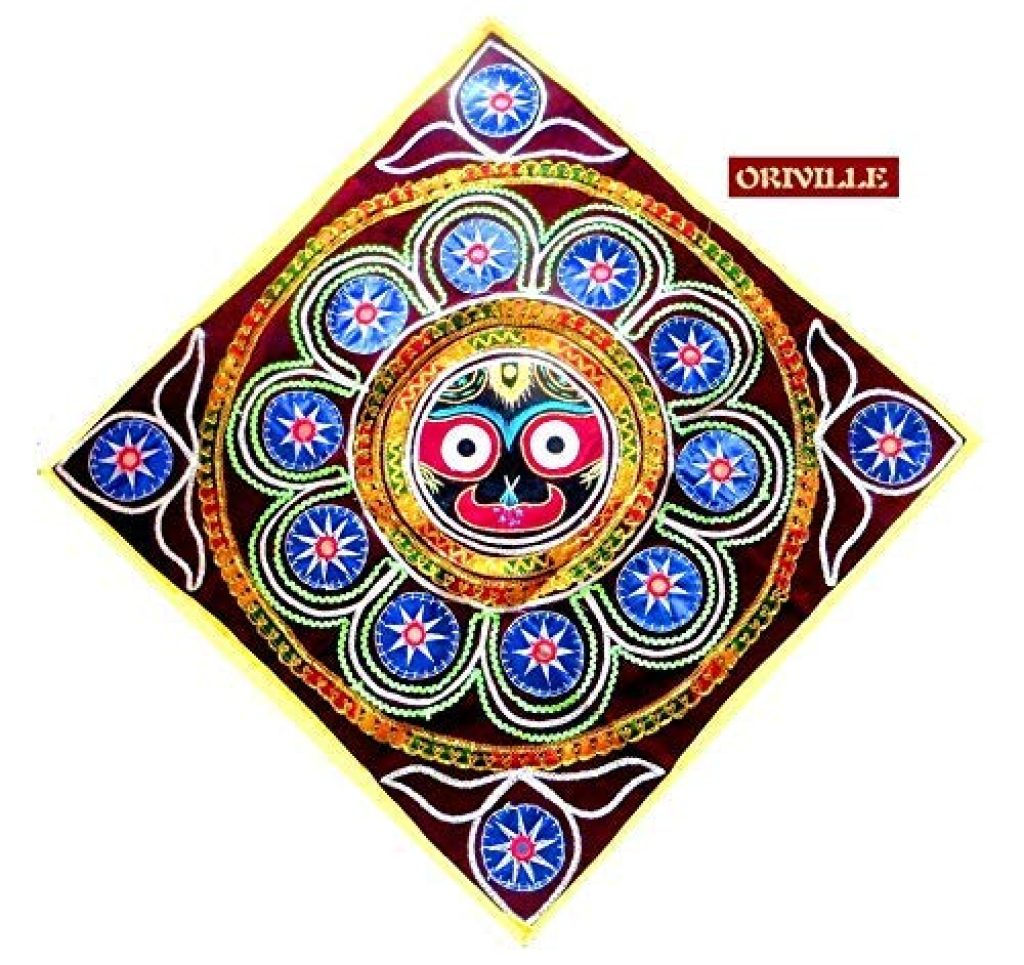 ORIVILLE Deep Maroon Beautiful Handcrafted Pipili Applique Cloth Jagannath Wall Hanging Chandua