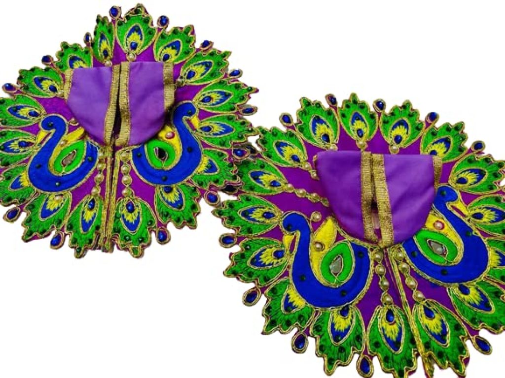 Peacock Design Ladu laddu bal Gopal kanha thakurji Poshaak Cloth for janmashtami