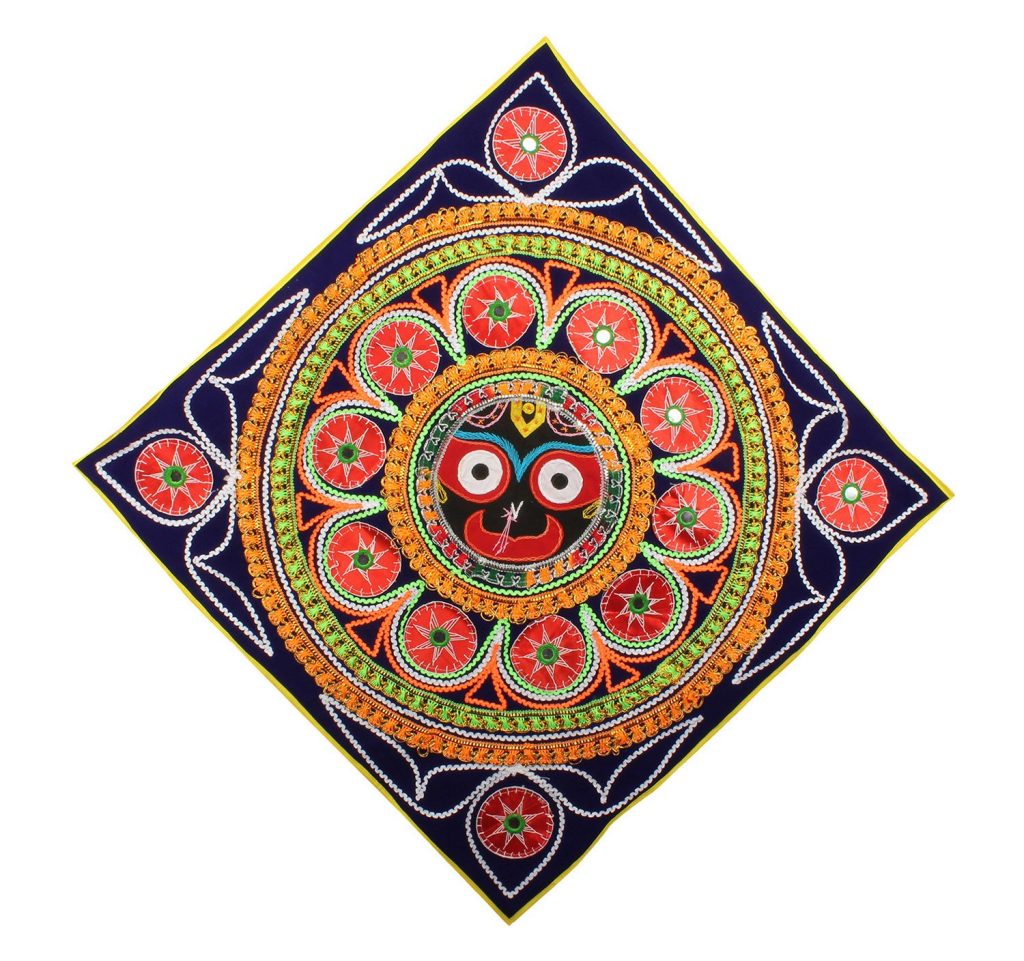  Pipili Handicrafts Velvet Chandua (1 x 72 x 72 cm, Multicolour) 