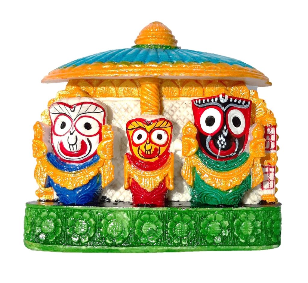 Sambhav Online Store Stone Marble Lord Jagannath Balaram Maa Subhadra Idol (3.5 inch x 3.5 inch)