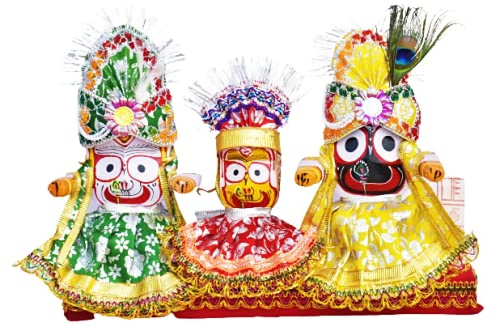 Shree Jagannath,Balabhadra,Subhadra and Sudarshan 6Inch Idol in Wooden Stand