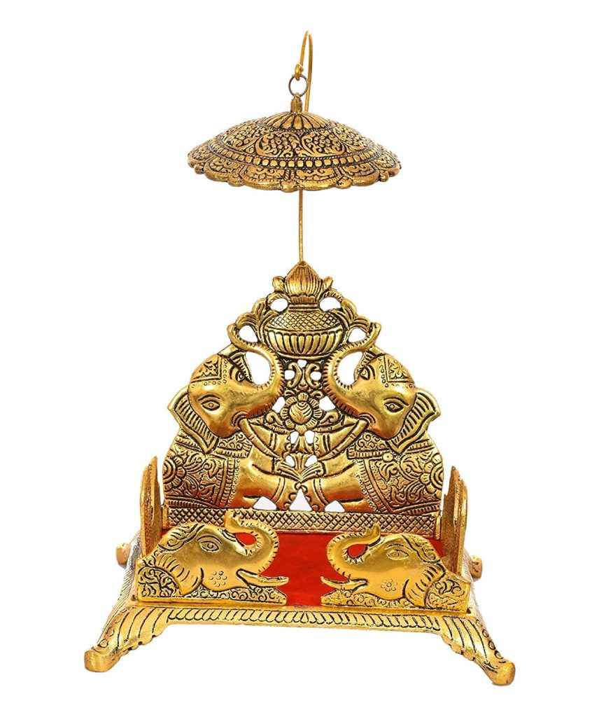 Nirmal Handicraft Gold Metal Handicraft Singhasan Jhula