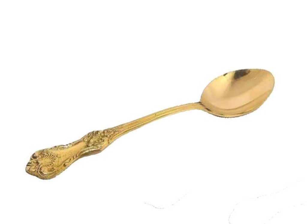 BONA Fide Brass Spoon Pure Brass Spoon Set of 6 Brass Table Spoon Size 7 inch